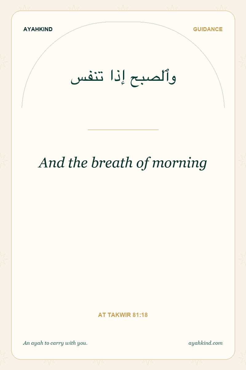 And the breath of morning — At Takwir 81:18