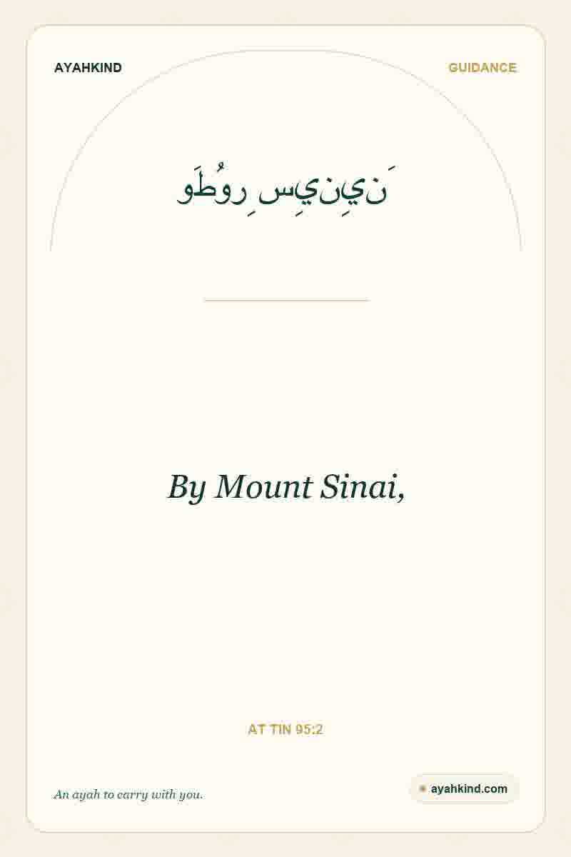 By Mount Sinai, — At Tin 95:2